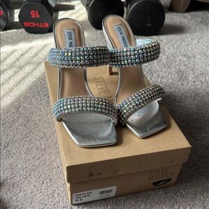 Steve Madden Silver Rhinestone Heels